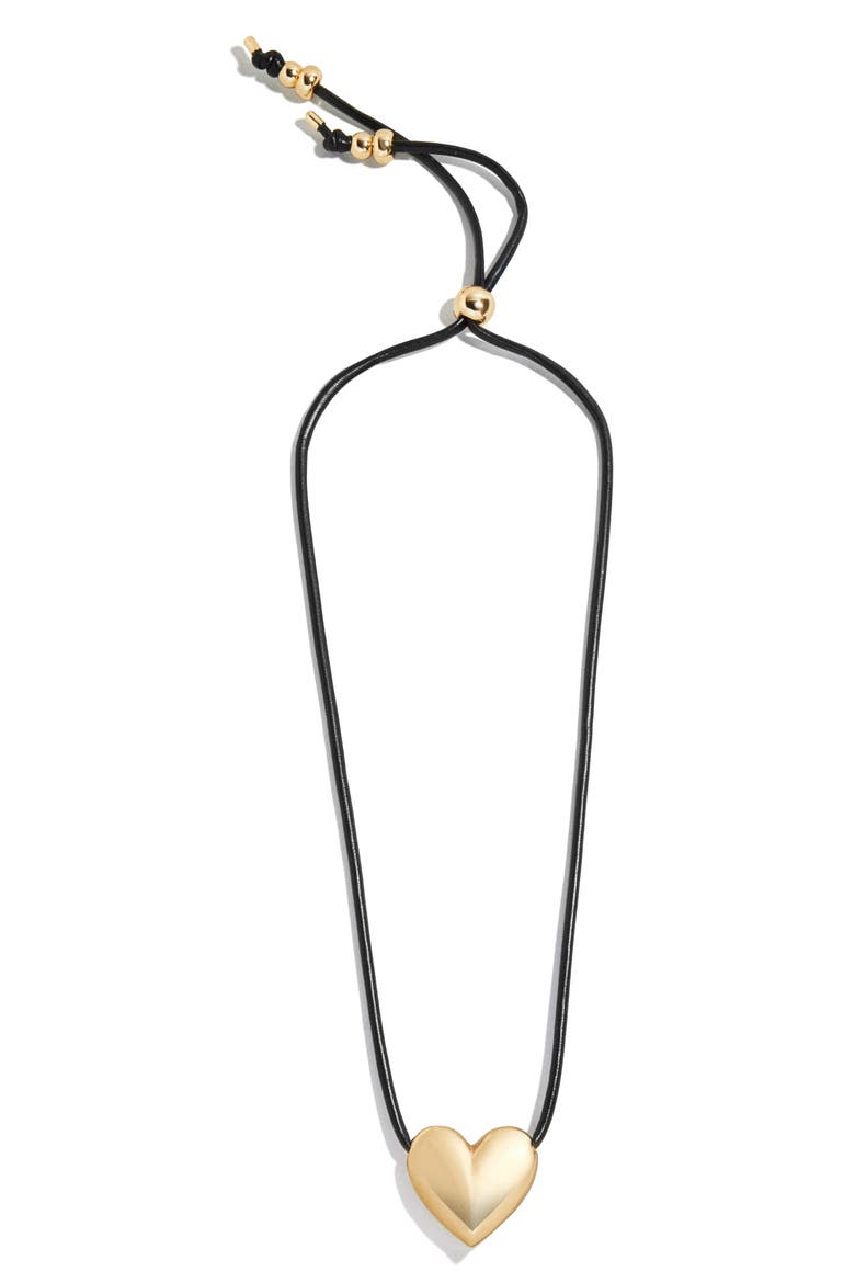 Millie Bubble Heart Cord Necklace, Alternate, color, GOLD