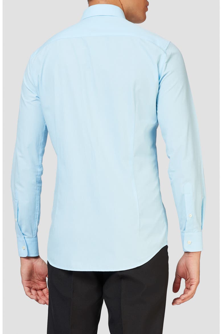 Cool Blue Modern Tailored Fit Wrinkle Resistant Button-Up Shirt, Alternate, color, BLUE