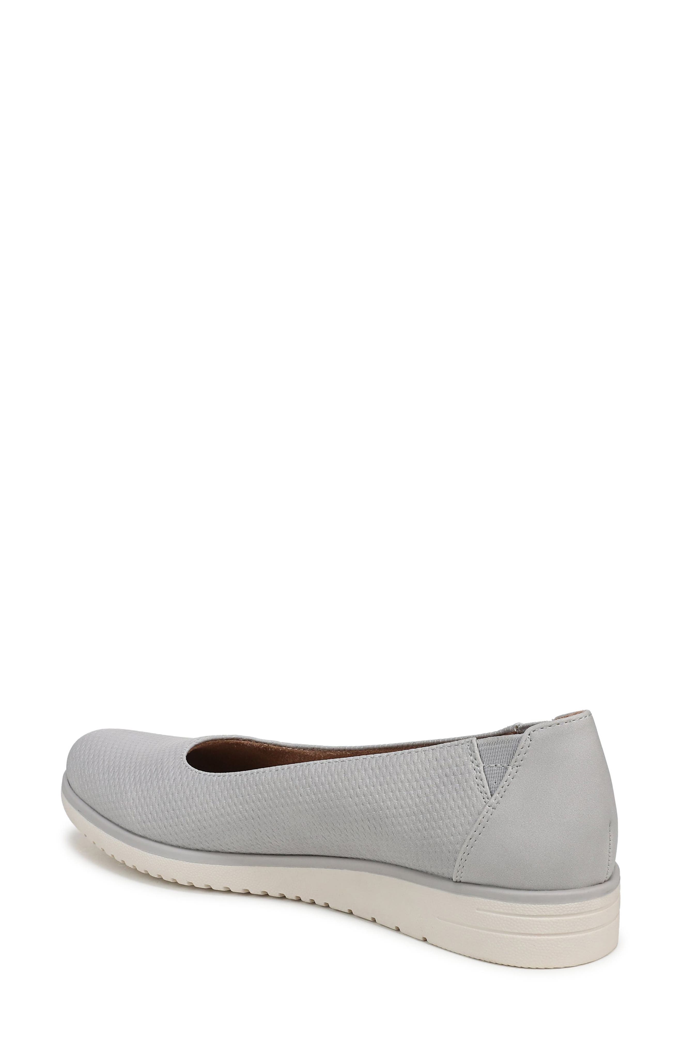 SOUL NATURALIZER Idea Perforated Ballet Wedge Flat, Alternate, color, Grey Perforated Faux Leather