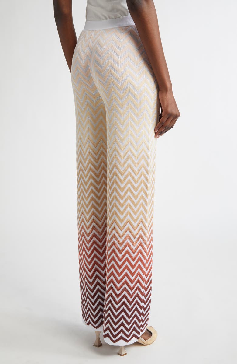 Missoni Gradient Zigzag Jacquard Knit Wide Leg Pants, Alternate, color, 