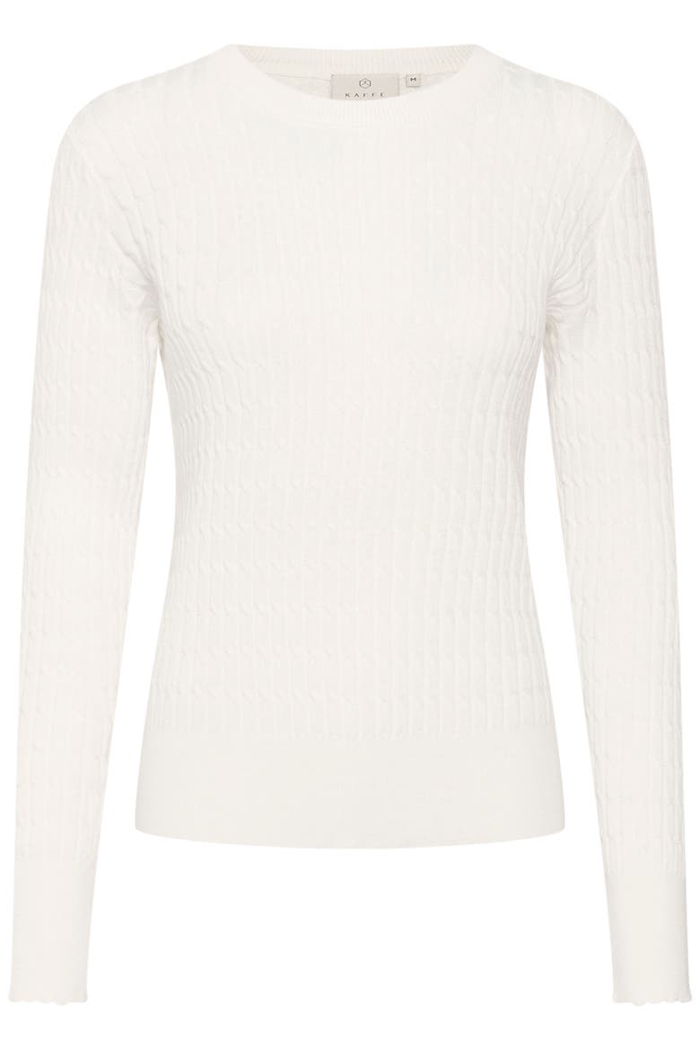 KAsilla Cable Knit Regular Fit Pullover, Alternate, color, Chalk