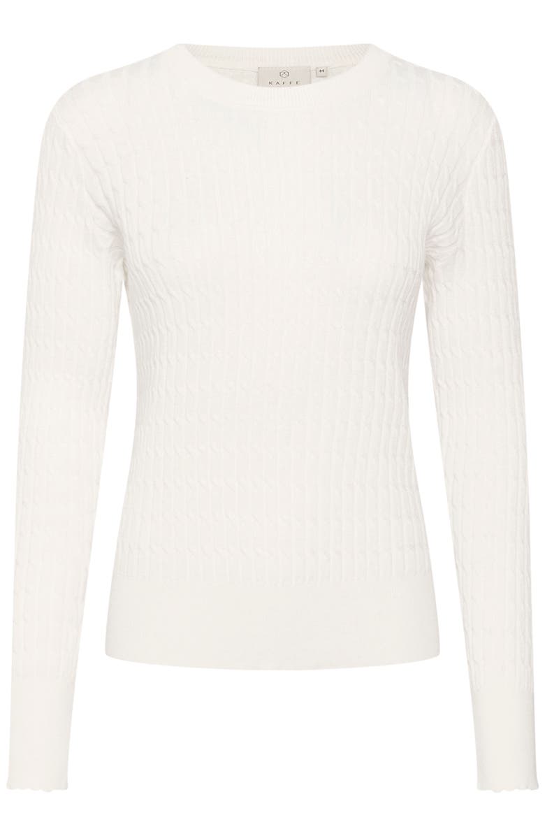 Kaffe KAsilla Cable Knit Regular Fit Pullover, Alternate, color, Chalk