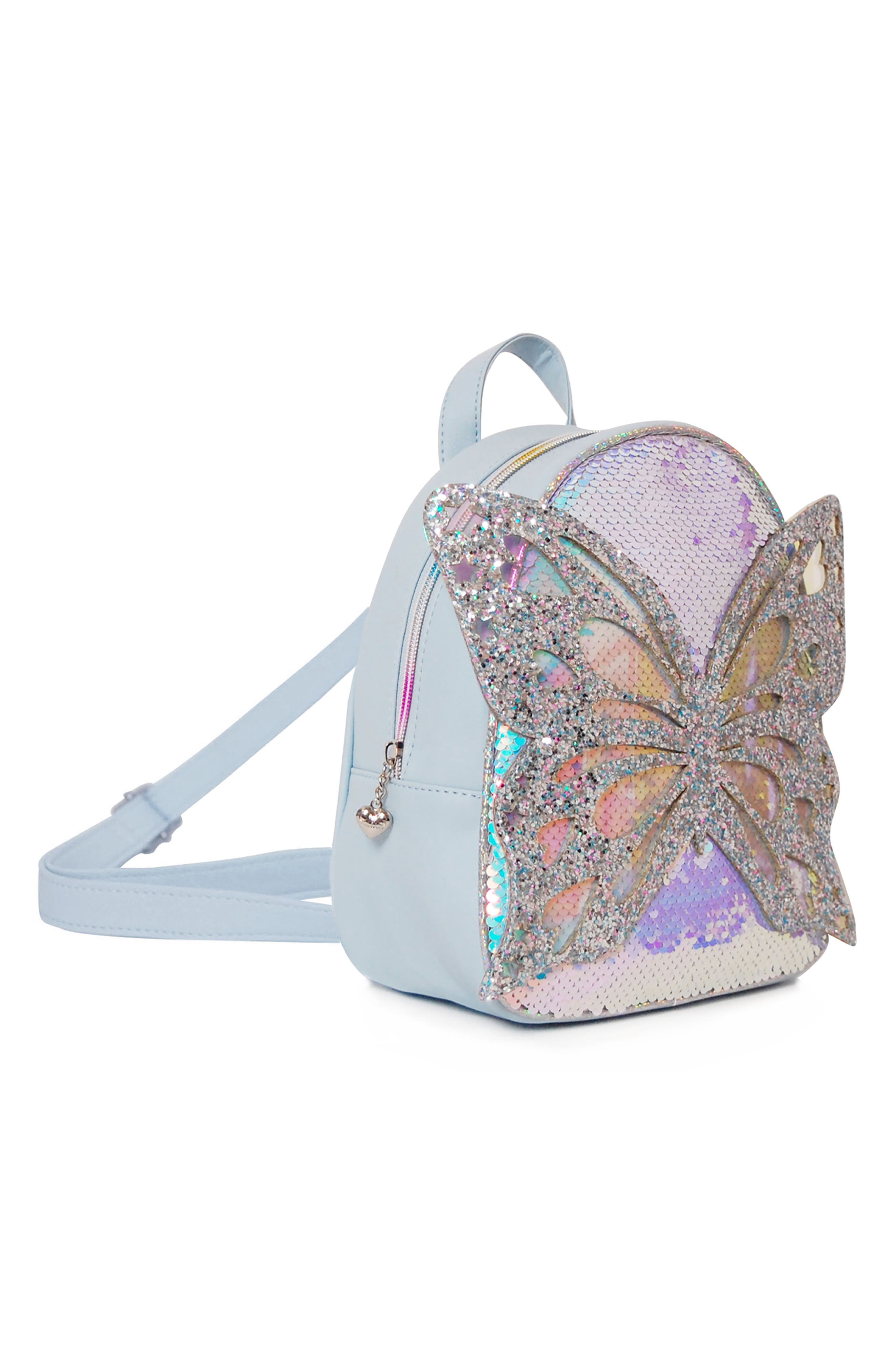 OMG Accessories Miss Butterfly Sequin Mini Backpack, Alternate, color, 