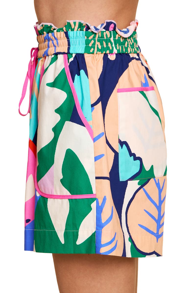 CIEBON Kaiya Print Drawstring Cotton Shorts, Alternate, color, 