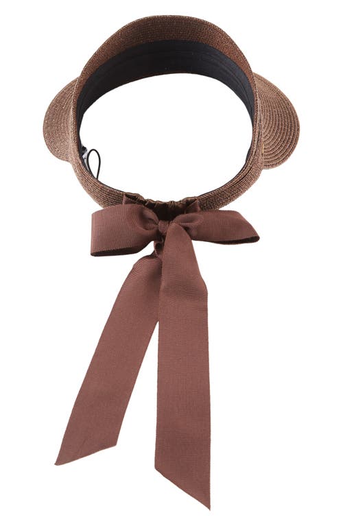 Eugenia Kim Ricky Woven Visor In Chocolate