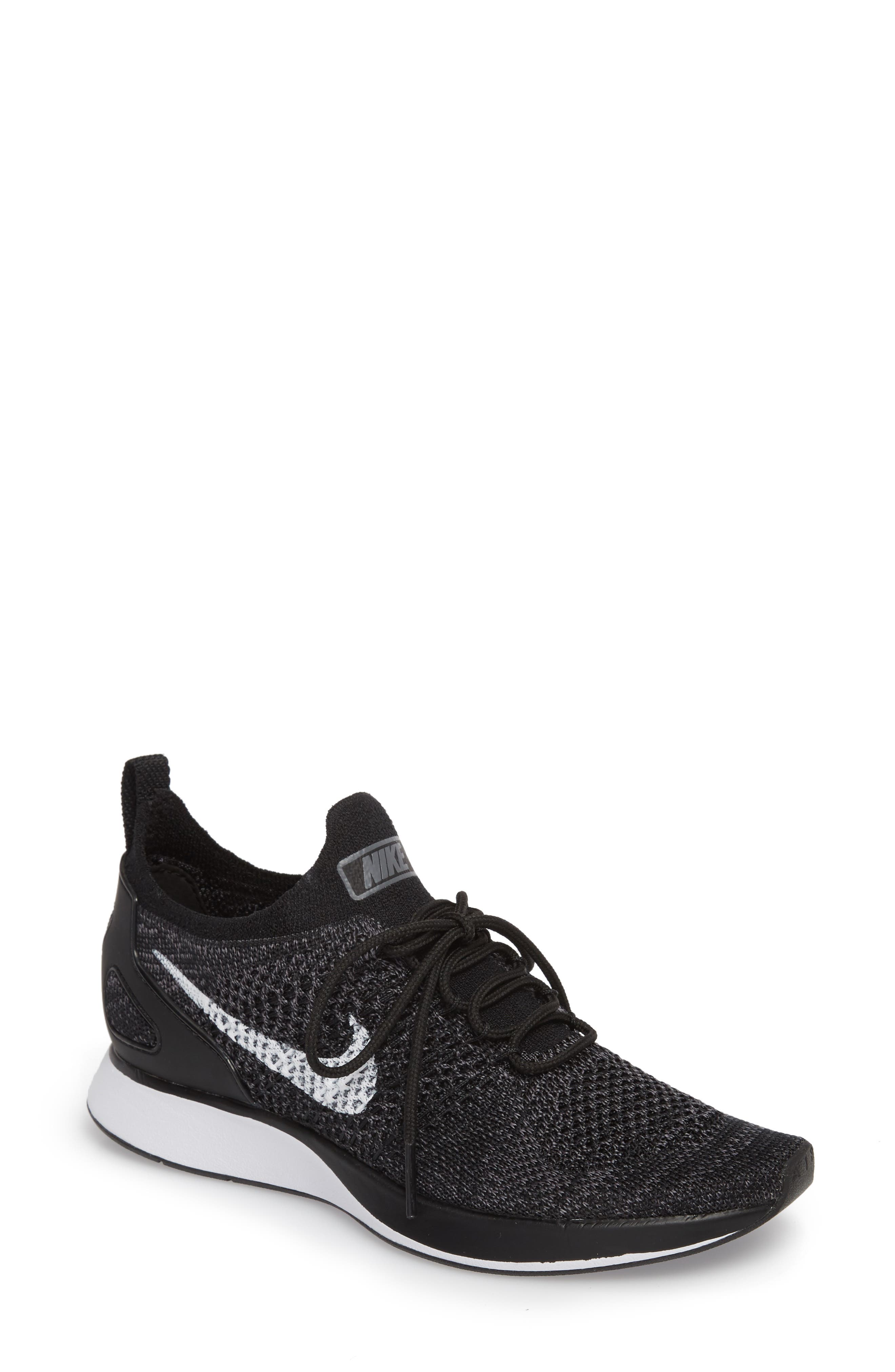 Air Zoom Mariah Flyknit Racer Sneaker, Main, color, BLACK/ WHITE/ DARK GREY