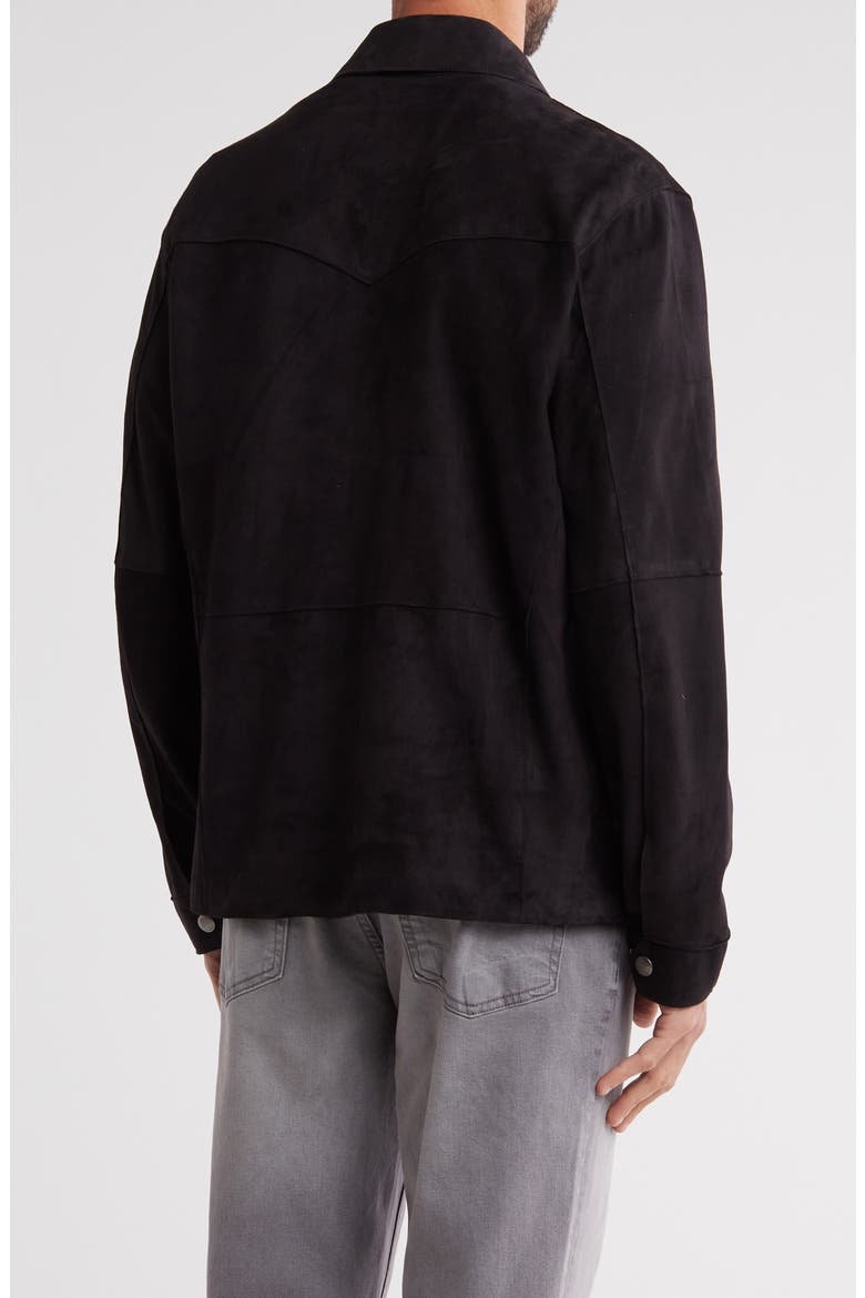 Suede Long Sleeve Shacket, Alternate, color, NAVY