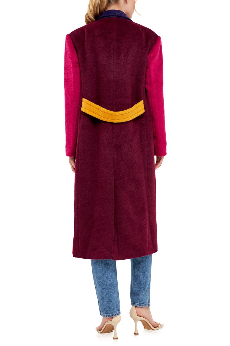 Fringe Premium Colorblock Oversized Coat, Alternate, color, CAMEL MULTI