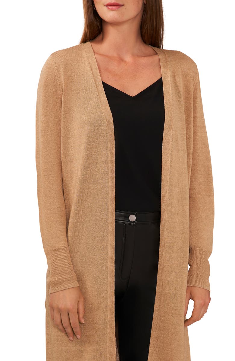 Halogen<sup>®</sup> Split Side Linen Blend Long Cardigan, Alternate, color, 