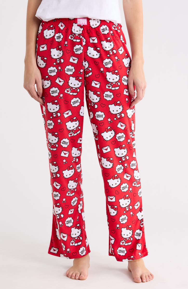 Hello Kitty Pajama Pants, Main, color, Red Print