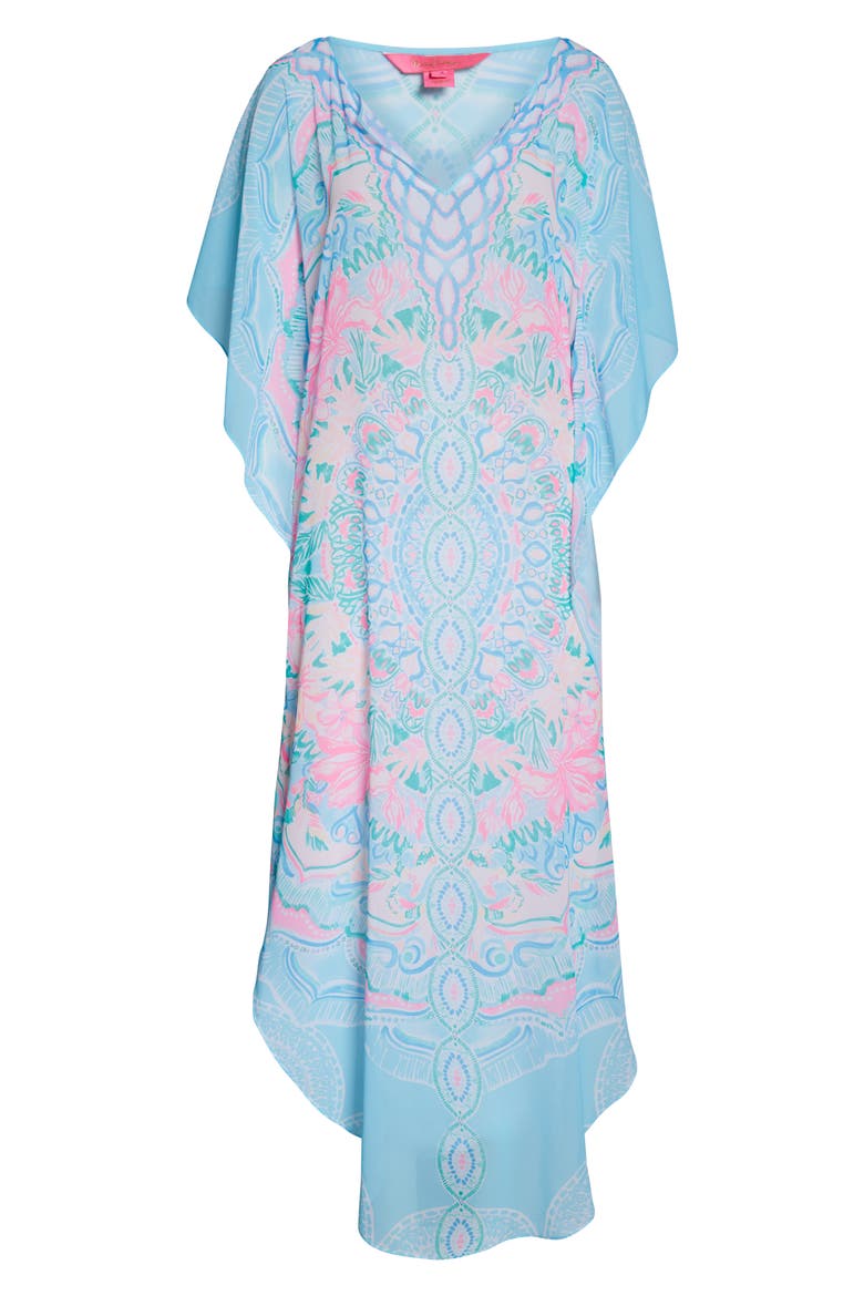 Kassandra Chiffon Maxi Caftan, Alternate, color, MULTI HOT TAMALE