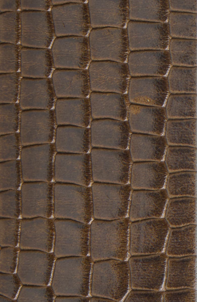 Isabel Marant Mirko Croc Embossed Leather Belt, Alternate, color, Dark Khaki