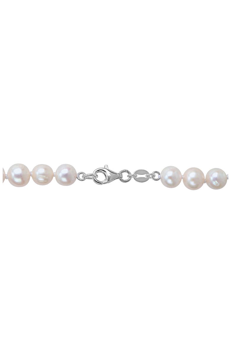 Garnet & Freshwater Pearl Strand Necklace, Alternate, color, WHITE GOLD