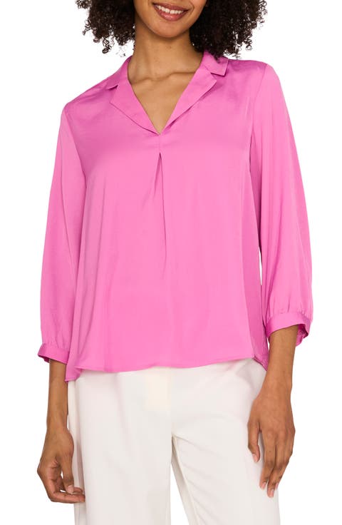 Pleat Front Satin Shirt