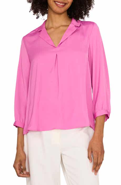Vince Camuto Pleat Front Satin Shirt