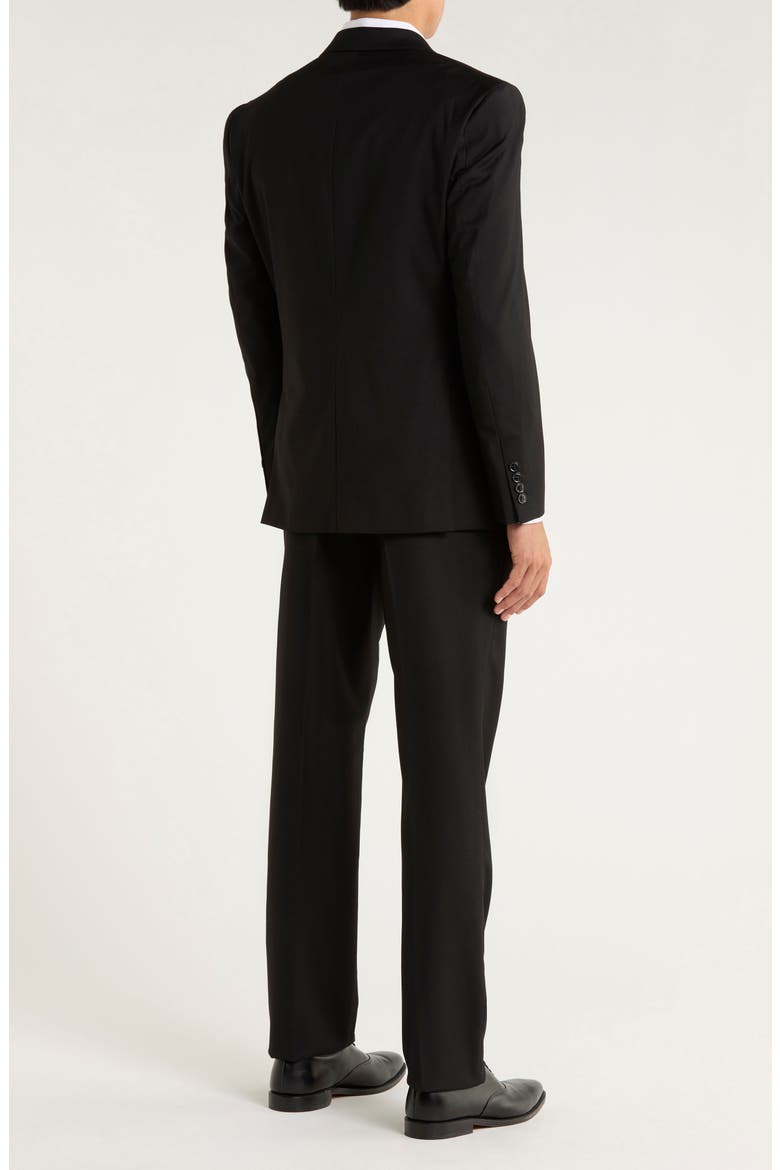 Black Mélange 3-Piece Suit, Alternate, color, BLACK