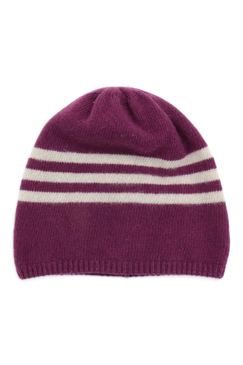 Striped Cashmere Beanie, Main, color, SK/ DAMS/ HERRING