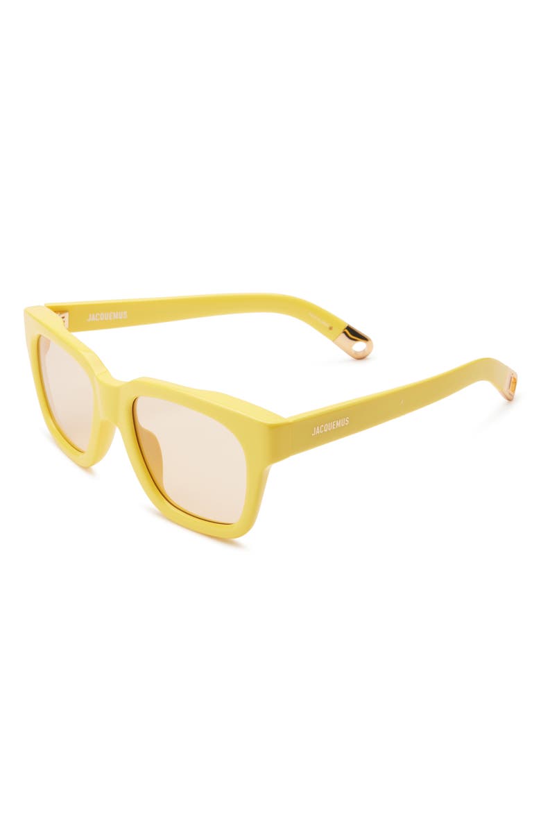 Jacquemus Carino 49mm Square Sunglasses, Alternate, color, Yellow Gold/ Yellow