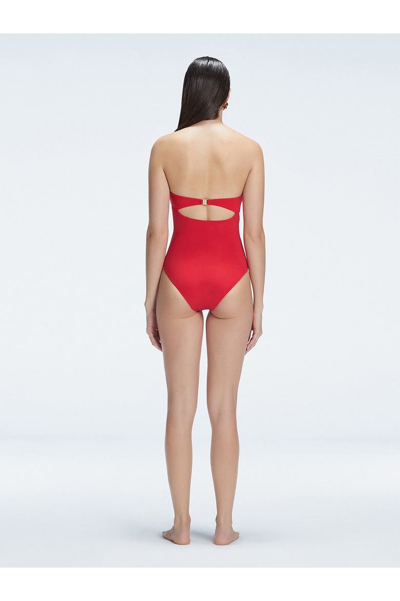 Zephyrine Bandeau Swimsuit, Alternate, color, Red