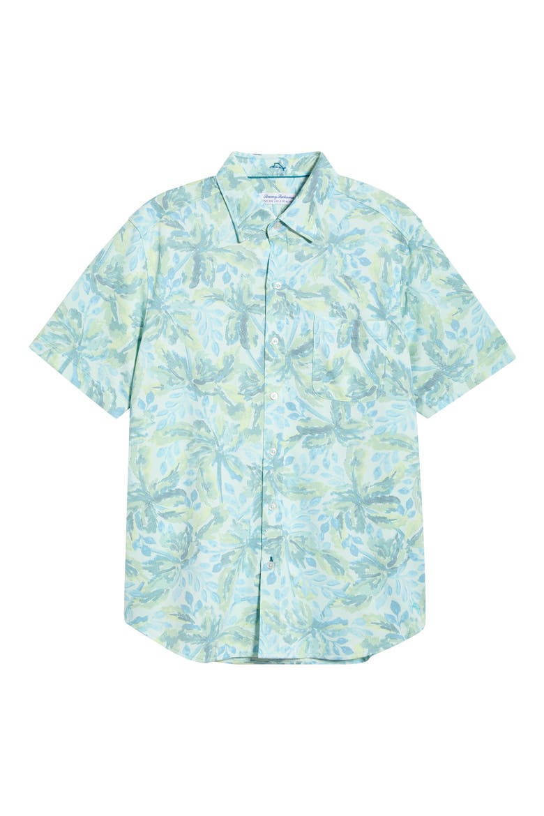 San Lucio Sea Shade IslandZone® Knit Short Sleeve Cotton Blend Button-Up Shirt, Alternate, color, PALE OPAL