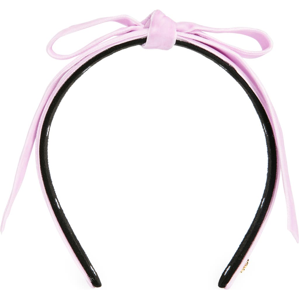 Lele Sadoughi Bardot Slim Velvet Headband In Orchid