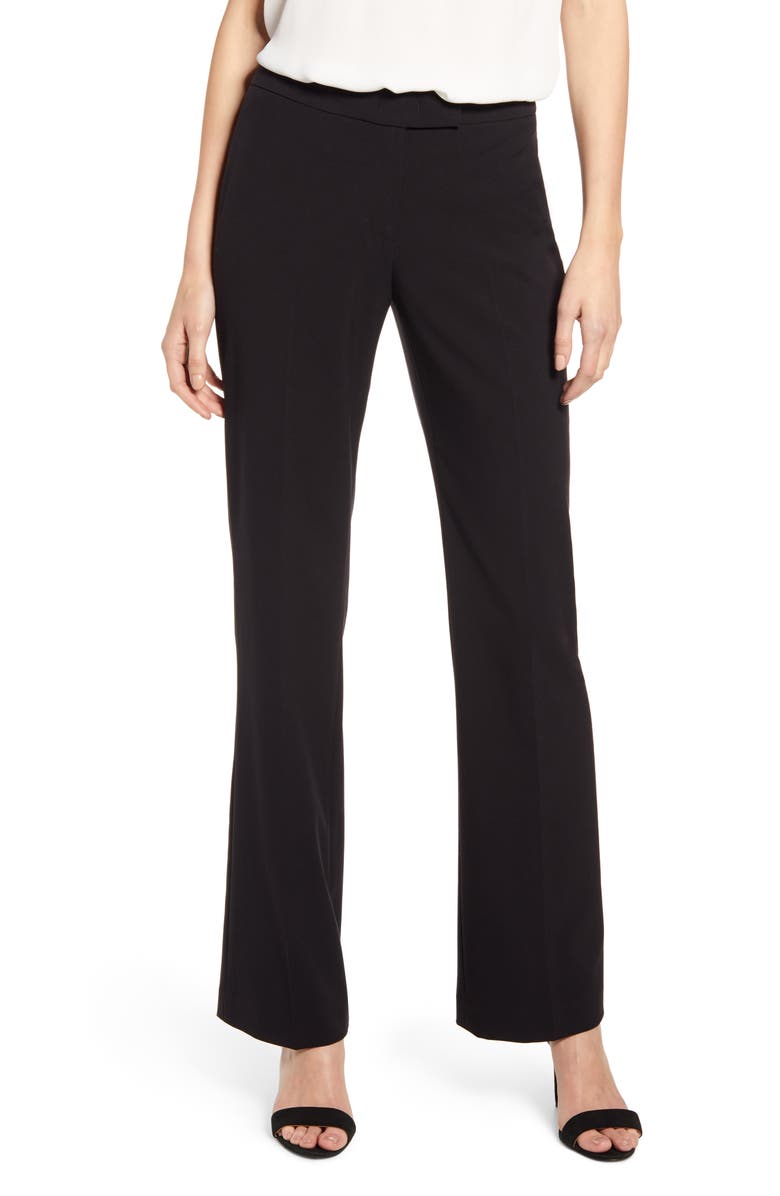 Anne Klein Stretch Flare Leg Pants, Main, color, Anne Black