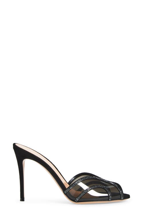 Gianvito Rossi Crystal Sandal In Black