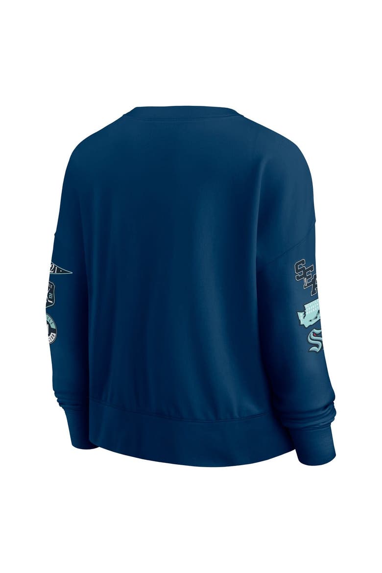 Women's Fanatics Deep Sea Blue Seattle Kraken Go Team Pullover Sweatshirt, Alternate, color, Navy