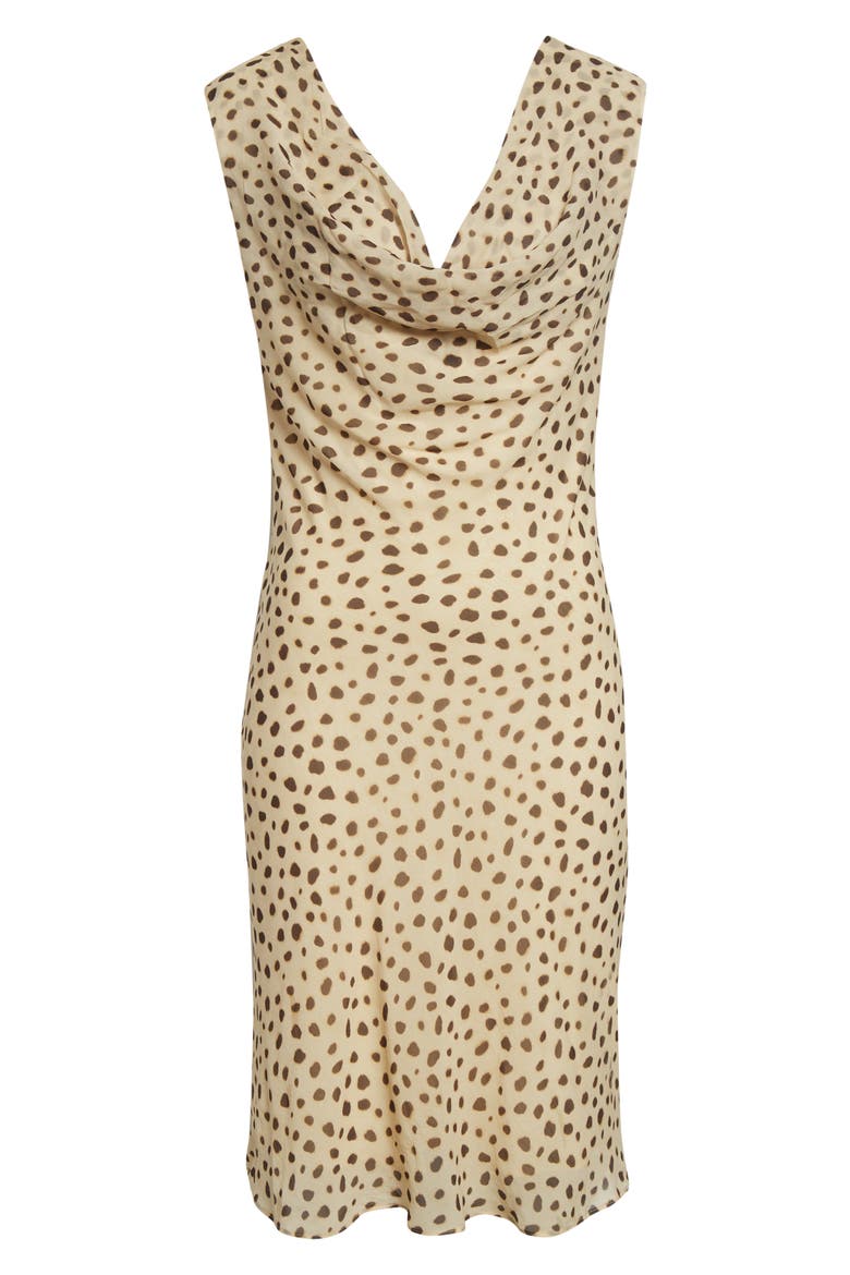 Leo Cheetah Print Drape Back Silk Georgette Dress, Alternate, color, CHEETAH