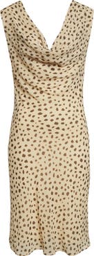 POSSE Leo Cheetah Print Drape Back Silk Georgette Dress