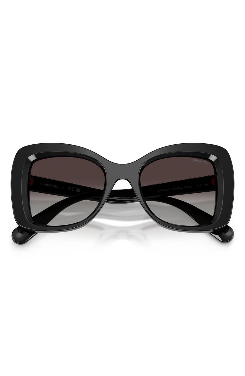 Swarovski 51mm Butterfly Sunglasses, Alternate, color, Black / Grey Gradient