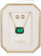 GUESS Pendant Necklace & Stud Earrings Set