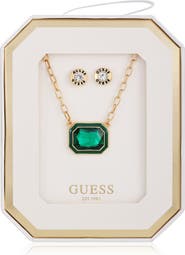 GUESS Pendant Necklace & Stud Earrings Set