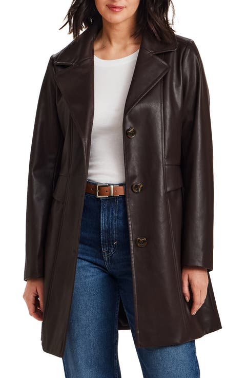 Faux Leather Coat