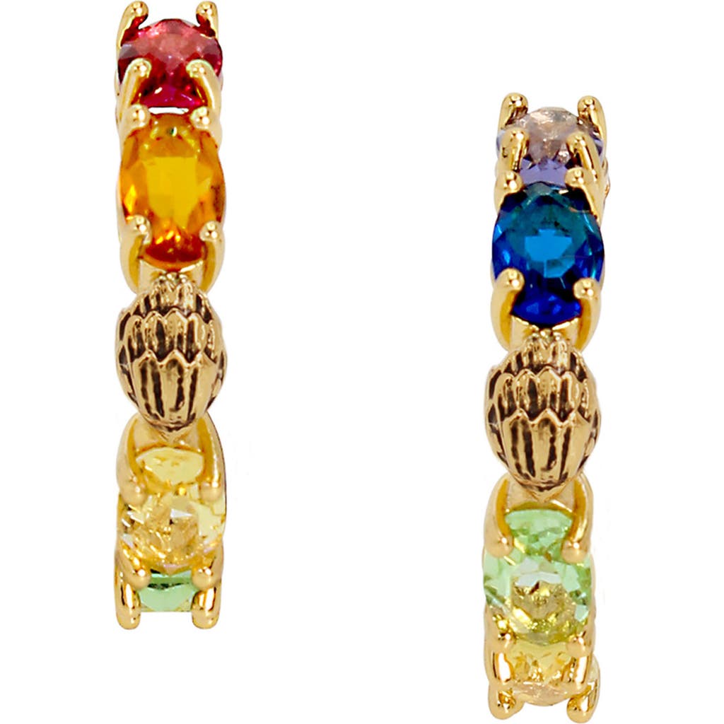KURT GEIGER KURT GEIGER LONDON EAGLE HEAD STATION CRYSTAL HUGGIE HOOP EARRINGS