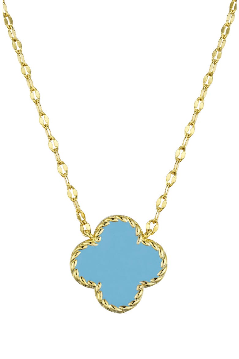 Kids' Clover Pendant Necklace, Main, color, TURQUOISE