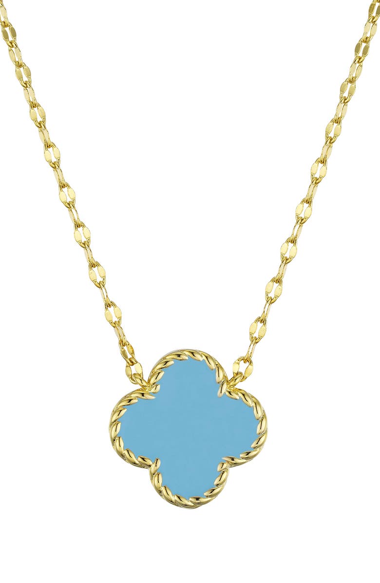 Lily Nily Kids' Clover Pendant Necklace, Main, color, Turquoise