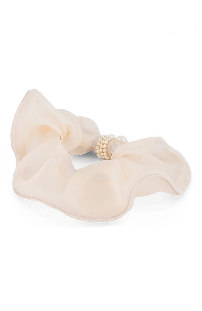 Alexandre de Paris Organza silk scrunchie, Alternate, color, Beige