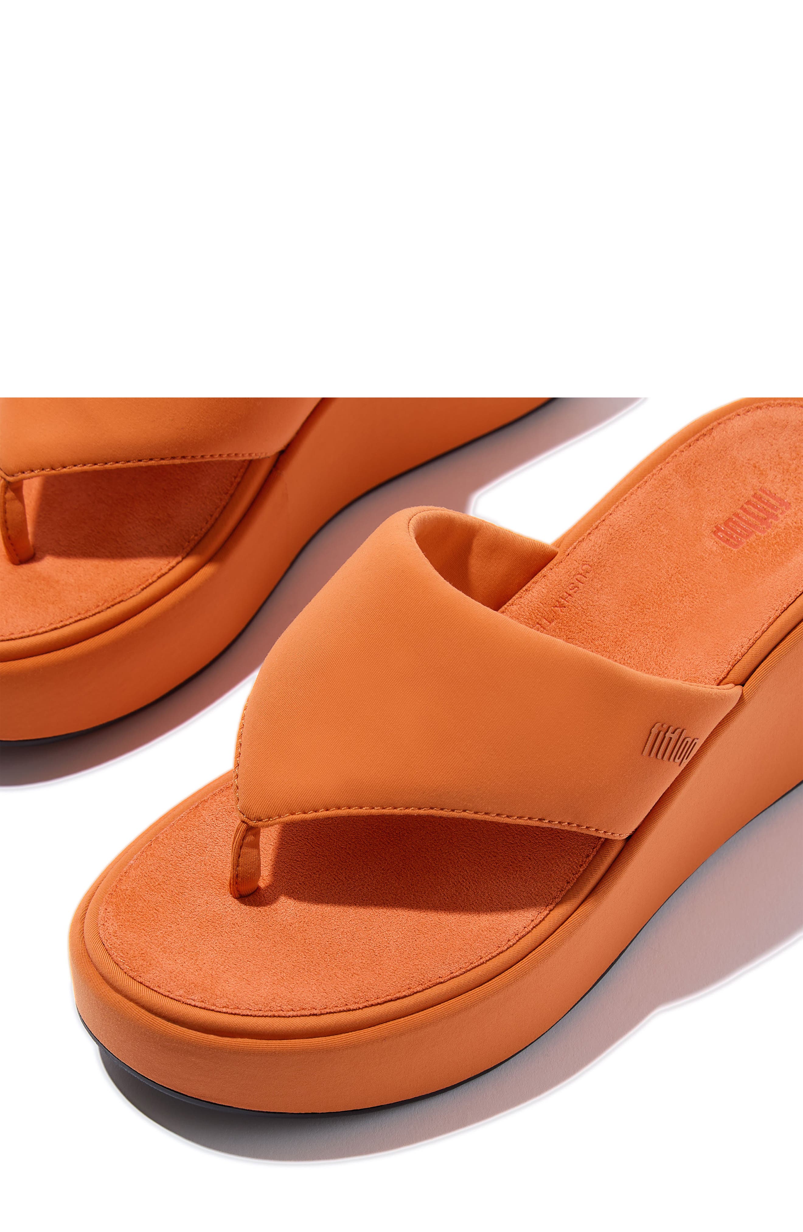 PlatFForms Wedge Toe Post Sandal, Alternate, color, SATSUMA