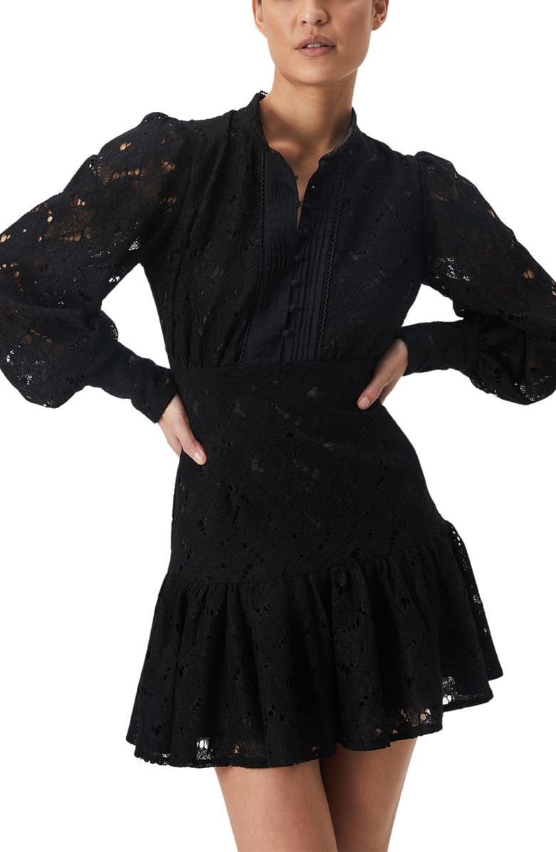 Bardot Remy Long Sleeve Lace Minidress, Alternate, color,