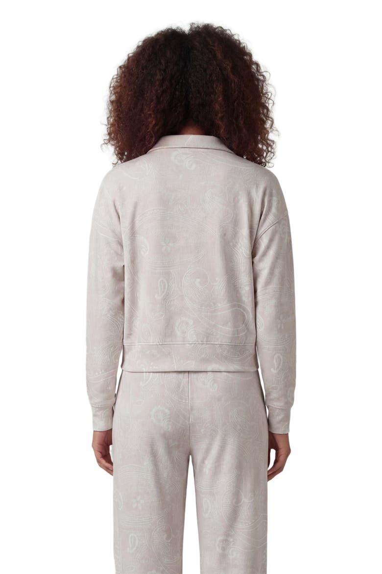 Paisley Explosion Womens Cropped Zip Jacket, Alternate, color, PAISLEY EXPLOSION IVORY