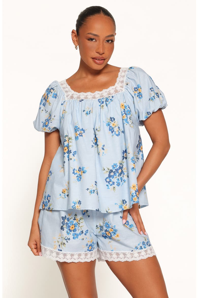 Fawna Shorts Set, Alternate, color, BLUE FLORAL