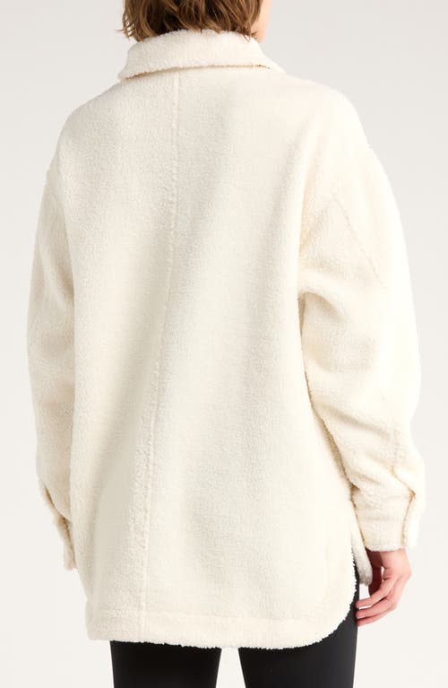 Z By Zella Chalet Bouclé Shirt Jacket In White