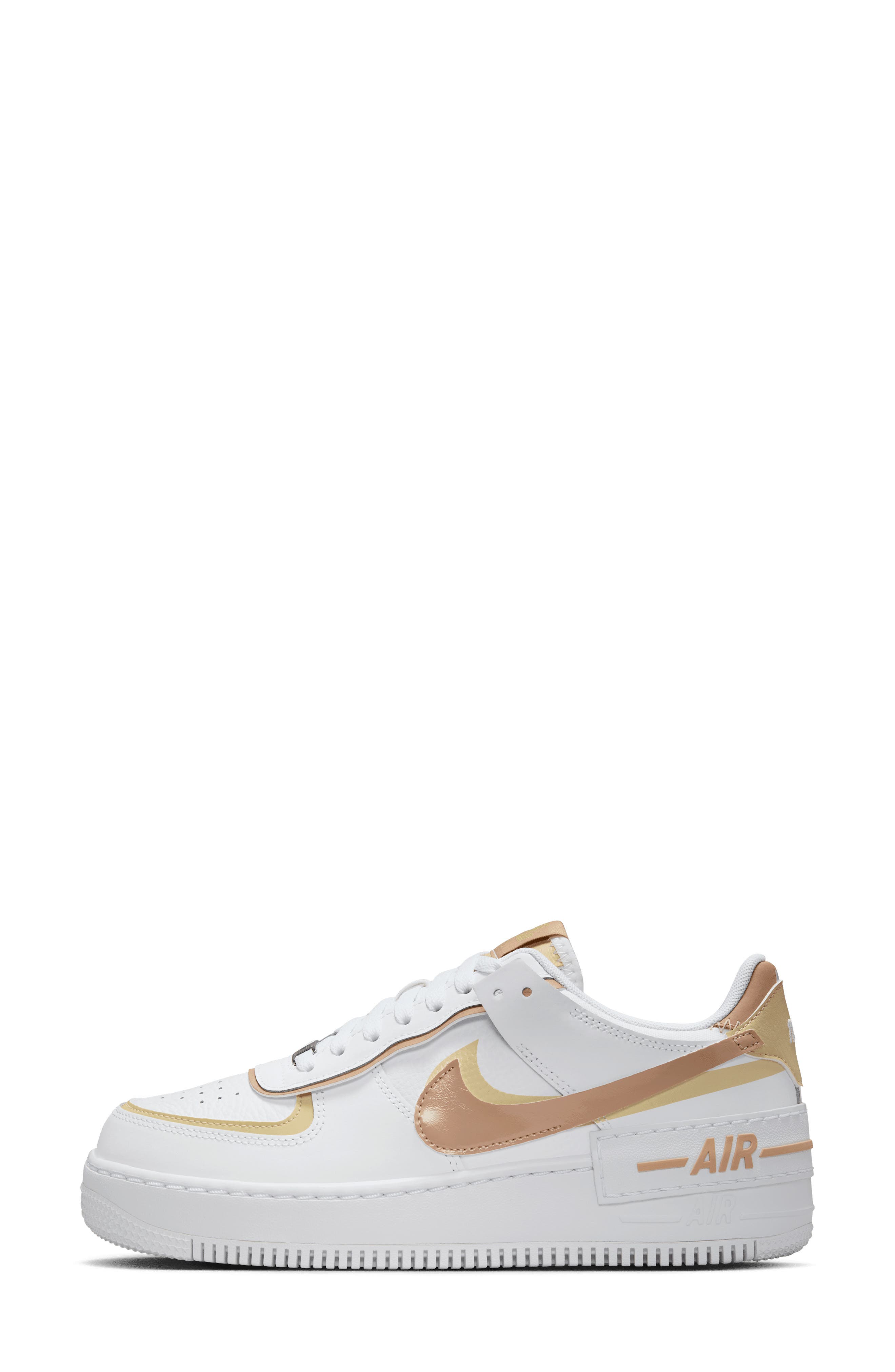 Nike Air Force 1 Shadow Sneaker, Alternate, color, White/ Team Gold/ Hemp