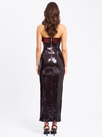 Qadira Sequin Maxi Pencil Dress