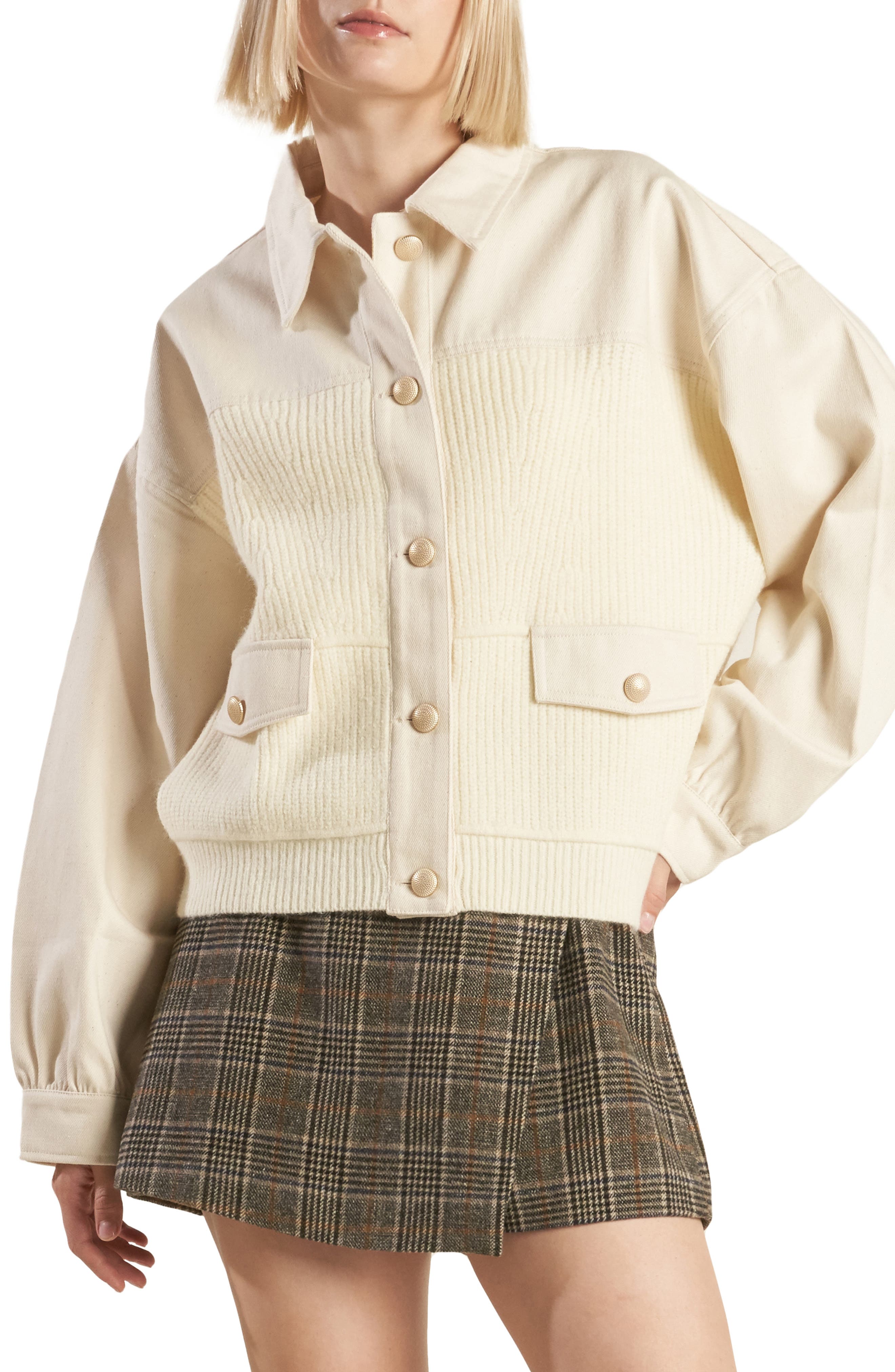 FREEMARKET Mixed Media Jacket