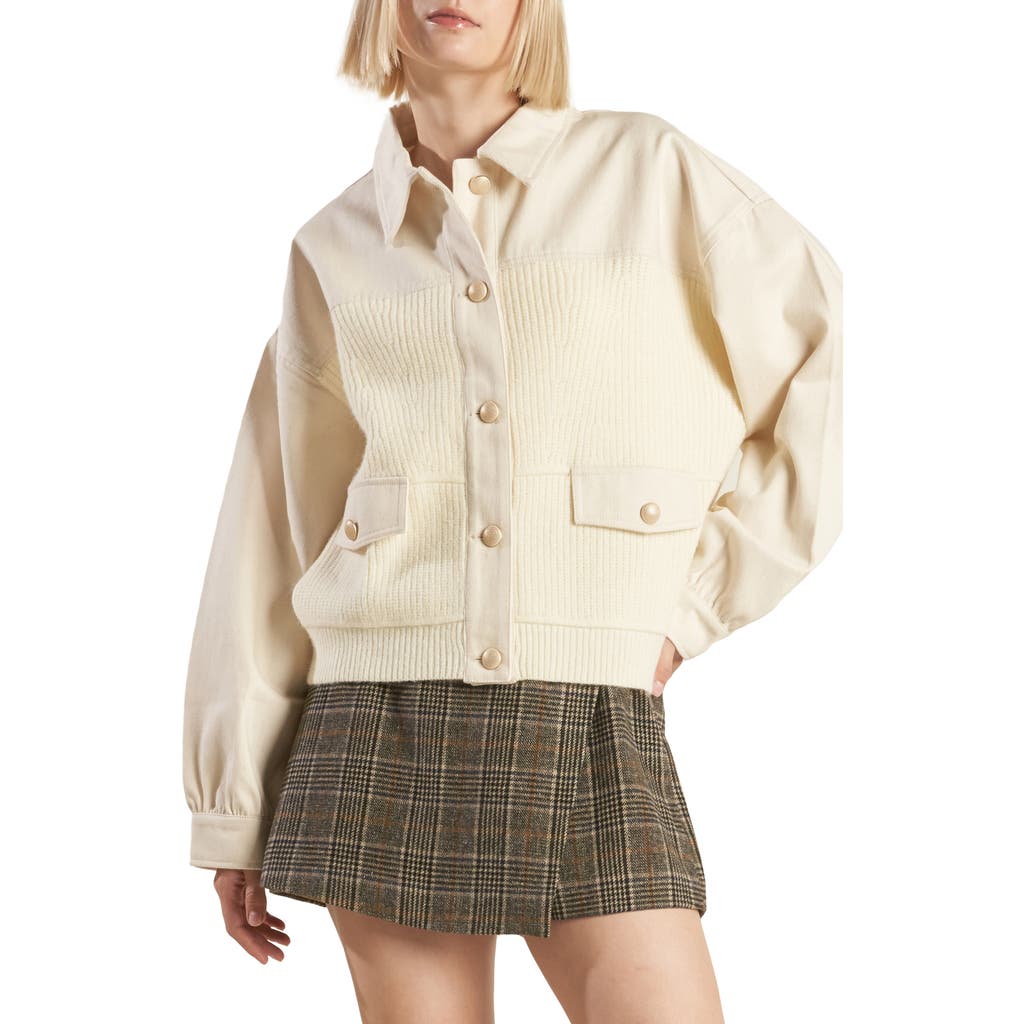 Freemarket Mixed Media Jacket In Neutral