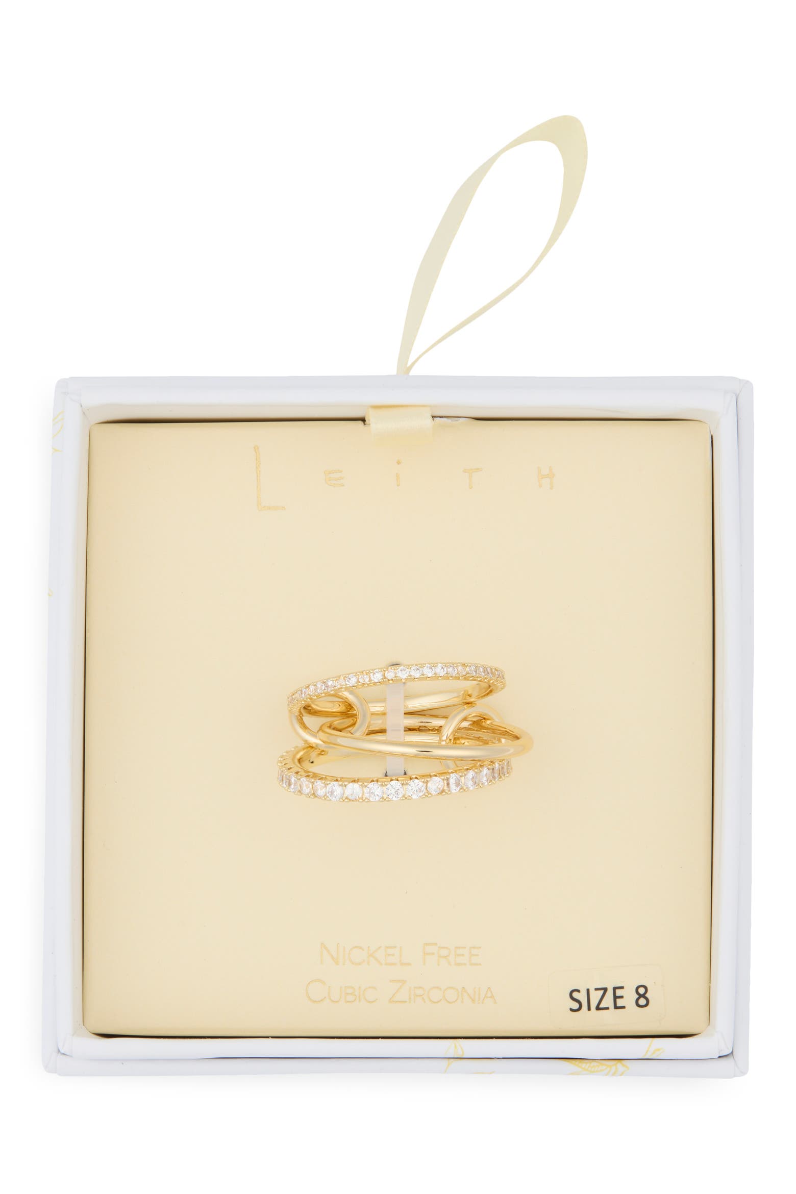 Interlocked Leith Interlocked Cubic Zirconia Ring (Women) | Nordstromrack