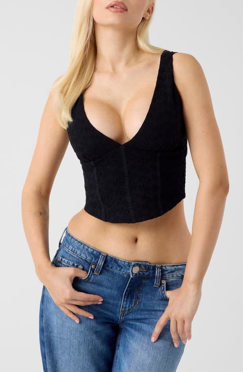 Amaya Eyelet Cutout Crop Tank