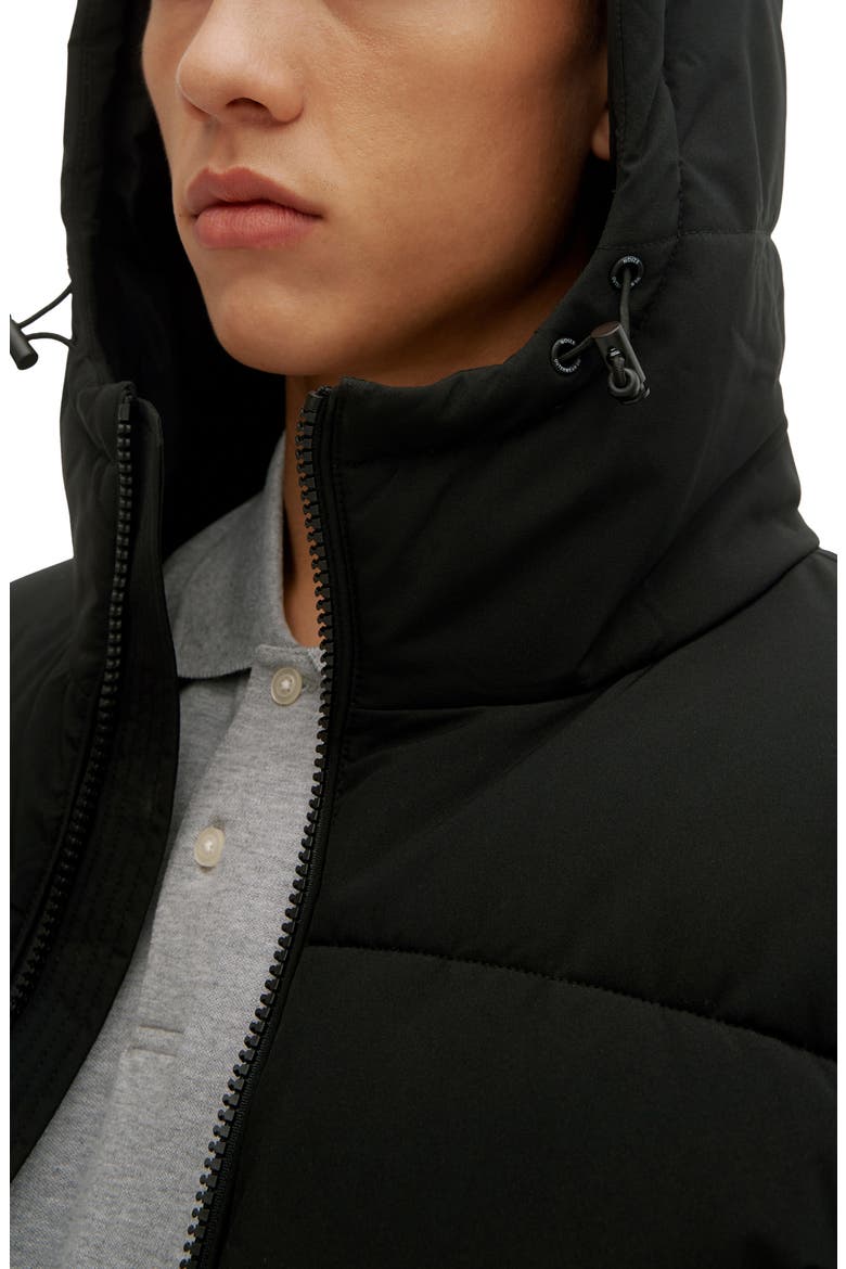 Gunnar Hooded Puffer Bomber Jacket, Alternate, color, BLACK